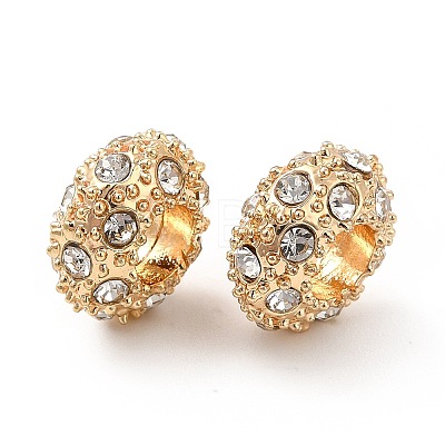 Rack Plating Alloy Rhinestone European Beads X-PALLOY-P289-34G-1