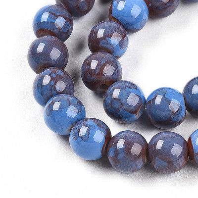 Baking Painted Glass Beads Strands DGLA-N003-10mm-C10-1