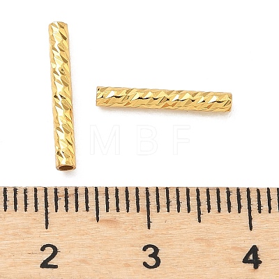 Brass Textured Tube Beads KK-H532-01C-G-1
