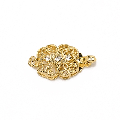 Brass Rhinestone Box Clasps KK-WH0045-05G-1