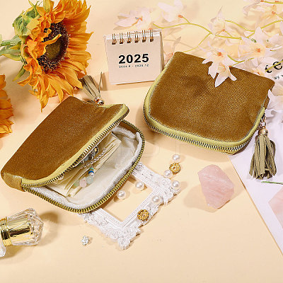 Cloth Jewelry Storage Zipper Bags with Tassel ABAG-WH0045-75-1