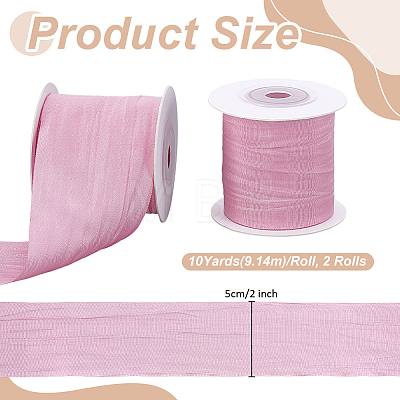Polyester Wrinkle Ribbons OCOR-WH0078-501A-1