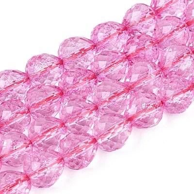 Crackle Transparent Glass Beads Strands GLAA-N068-04A-08-1