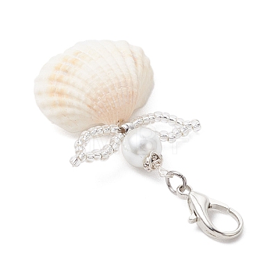 Angel Clam Shell Pendant Decoration HJEW-MZ00246-02-1