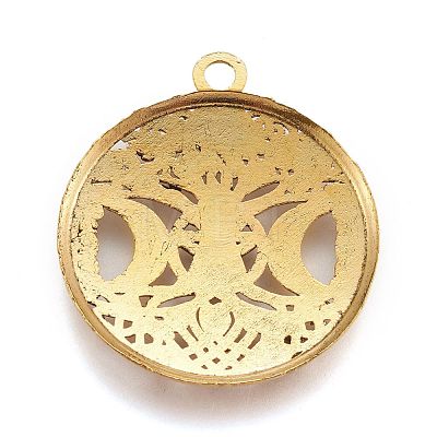 Tibetan Style Hollow Alloy Pendants TIBEP-F075-01AG-RS-1