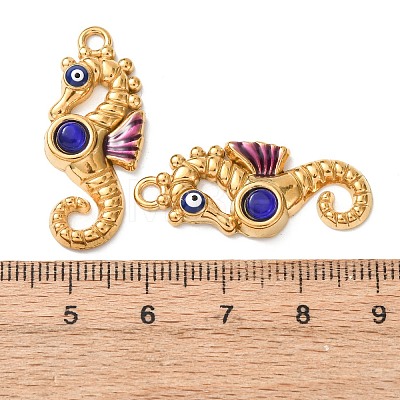 304 Stainless Steel Enamel Pendants STAS-Z193-13G-07A-1