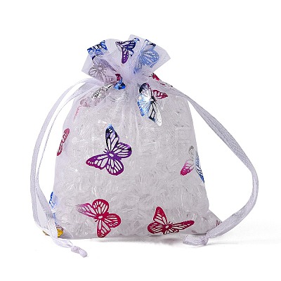Rectangle Printed Organza Drawstring Bags LS-CON-PW0001-057A-1