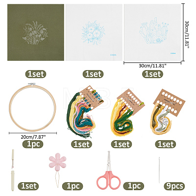 Flower Pattern Embroidery Beginner Kits DIY-WH0453-66-1