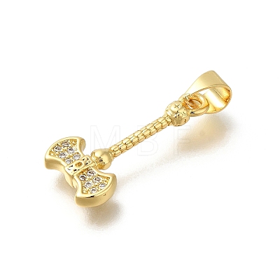 Rack Plating Brass Micro Pave Cubic Zirconia Pendants KK-Z086-66G-06-1