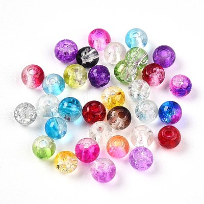 Baking Painted Transparent Crackle Glass Beads DGLA-Q018-4mm-M01-1