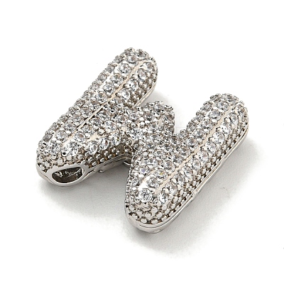 Platinum Plated Brass Micro Pave Cubic Zirconia Pendants KK-L073-001P-M-1