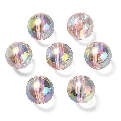 UV Plating Transparent Rainbow Iridescent Acrylic Beads OACR-F004-01A-1