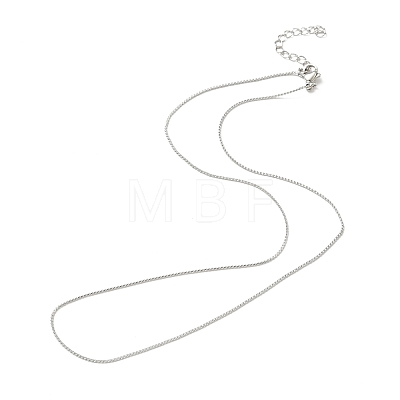 Brass Curb Chains Necklace for Men Women NJEW-G029-01P-1