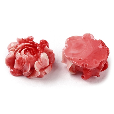 Carved Synthetic Coral Dyed Pendants CORA-R021-05A-02-1