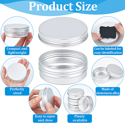 120Pcs 3 Styles Round Aluminium Tin Cans CON-WA0001-14-1