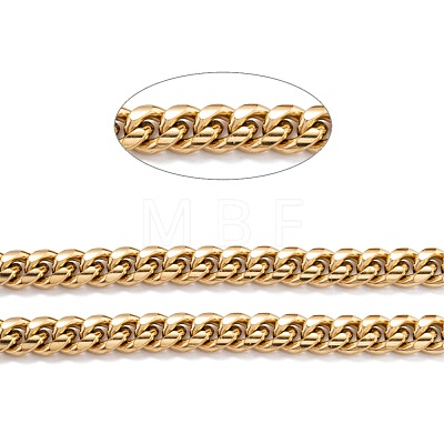 304 Stainless Steel Cuban Link Chain STAS-B019-02C-G-1