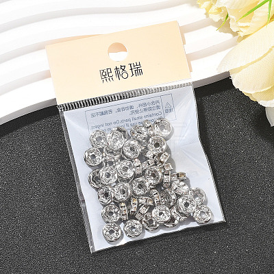 SHEGRACE Brass Micro Pave Clear Cubic Zirconia Spacer Beads XGRQ1U182-363P-1