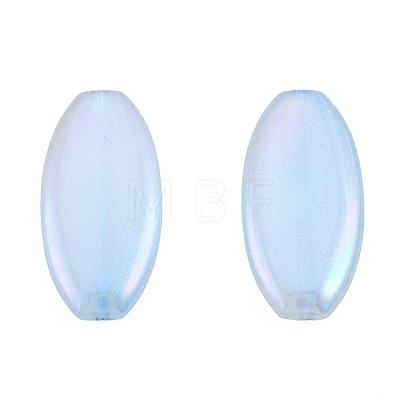Rainbow Iridescent Plating Acrylic Beads OACR-N010-066-1