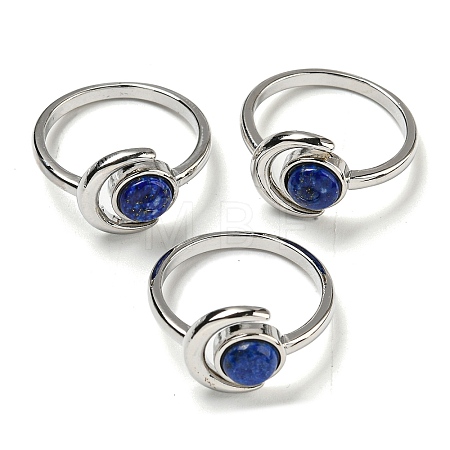 Natural Lapis Lazuli Adjustable Rings RJEW-K269-09P-05-1