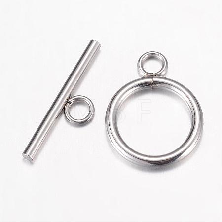 Tarnish Resistant 304 Stainless Steel Toggle Clasps STAS-G071-36P-1