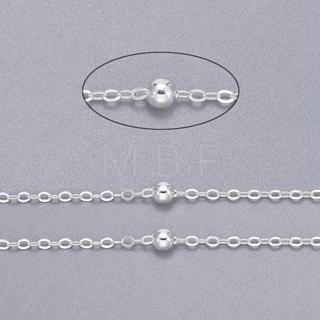 Brass Flat Oval Cable Chains X-CHC018Y-S-1