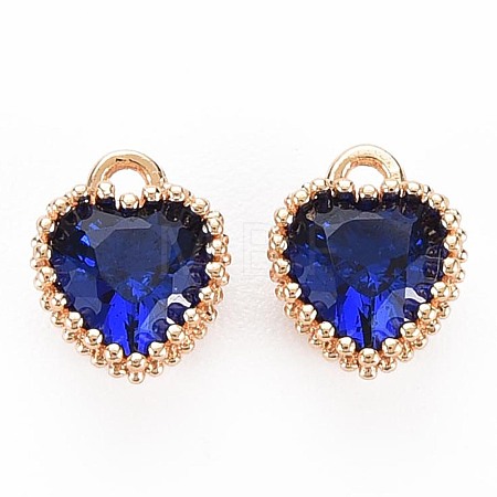 Brass Micro Pave Cubic Zirconia Charms KK-S356-773J-1
