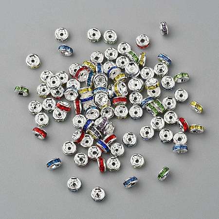 Brass Grade A Rhinestone Spacer Beads RSB034NF-1