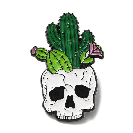 Black Alloy Brooch JEWB-Z011-02D-EB-1