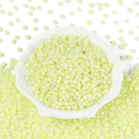 DIY Craft Beads 6/0 Ceylon Round Glass Seed Beads X-SEED-A011-4mm-152-1