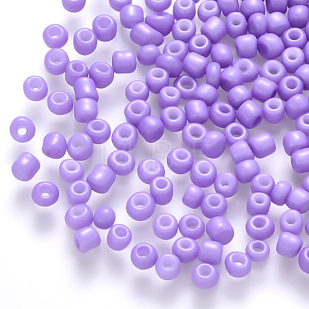 6/0 Baking Paint Glass Round Seed Beads SEED-S036-01C-08-1
