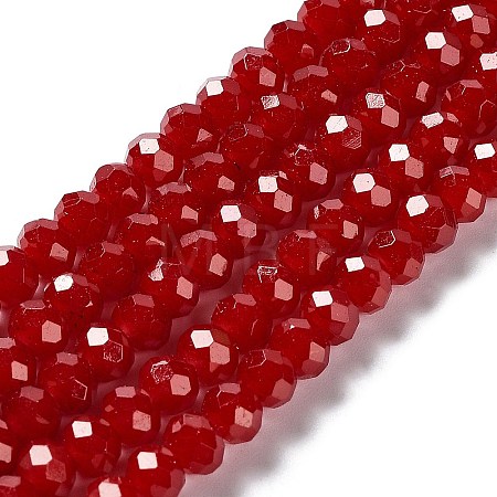 Baking Paint Imitation Jade Glass Bead Strands DGLA-A034-J6MM-A29-1