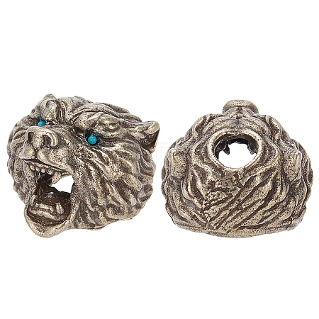 2Pcs Tibetan Style Alloy European Beads TIBEB-BC0001-05AS-1