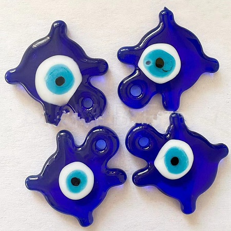 Blue Glass Evil Eye Pendants X1-GLAA-TAC0012-18E-1