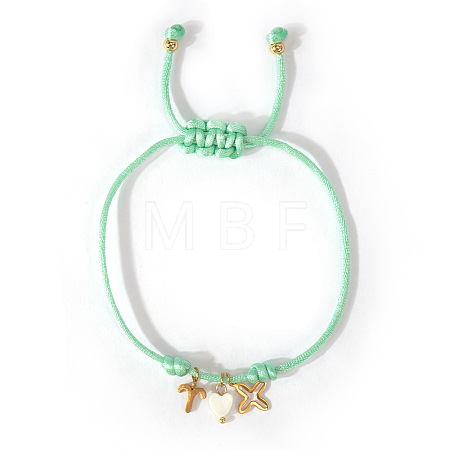 304 Stainless Steel & Brass & Natural Shell Charm Bracelets HP8667-2-1