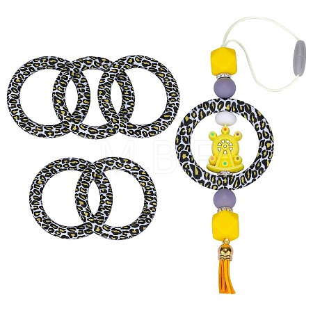 5Pcs Ring Food Grade Eco-Friendly Silicone Beads JX893F-1