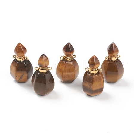 Faceted Natural Tiger Eye Pendants G-H252-B01-1