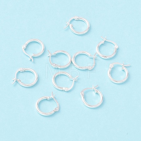 925 Sterling Silver Hoop Earrings STER-P047-13A-S-1