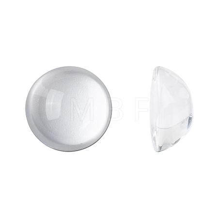 Transparent Half Round Glass Cabochons GGLA-R027-25mm-1