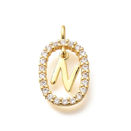Brass Micro Pave Cubic Zirconia Pendants ZIRC-P123-01G-N01-1