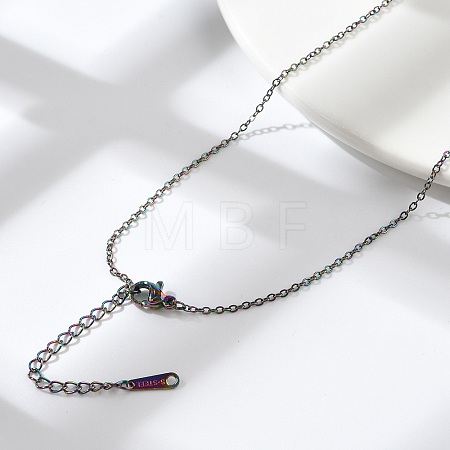 Ion Plating(IP) 304 Stainless Steel Cable Chain Necklace for Men Women STAS-G299-04M-1