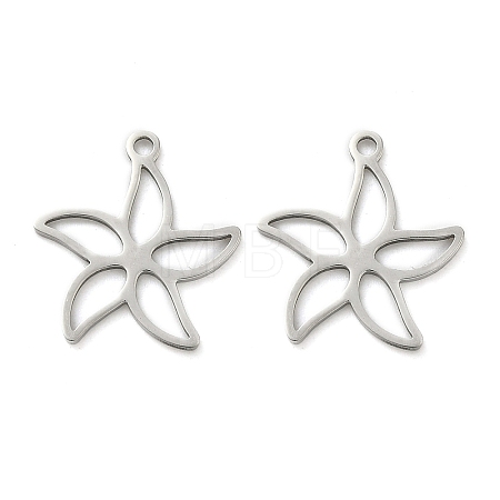 Hollow 201 Stainless Steel Pendants STAS-F337-10G-P-1