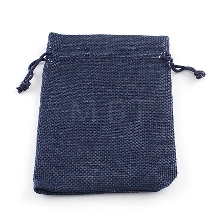 Polyester Imitation Burlap Packing Pouches Drawstring Bags ABAG-R005-17x23-12-1