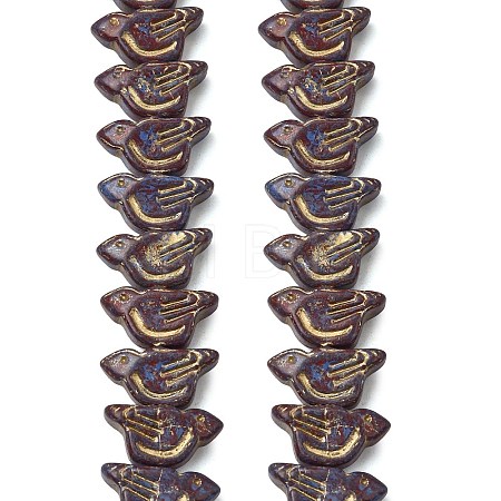 Painted Glass Beads Strands GLAA-Z021-19B-1