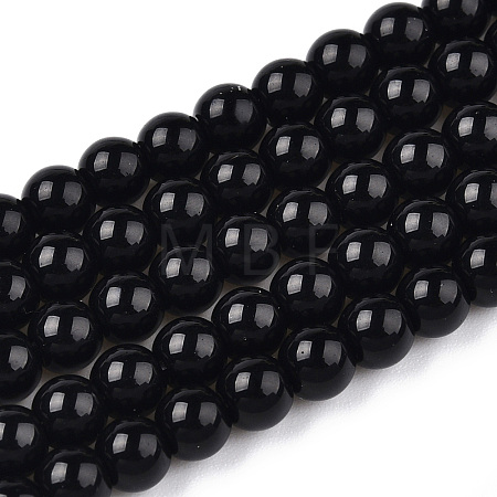 Opaque Solid Color Glass Beads Strands GLAA-T032-P4mm-01-1