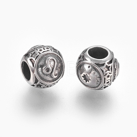316 Surgical Stainless Steel European Beads STAS-P212-18P-05-1
