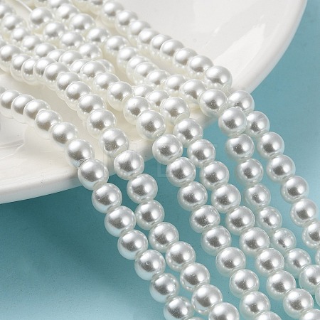 Baking Paint Pearlized Glass Pearl Round Bead Strands HY-Q003-6mm-01-1