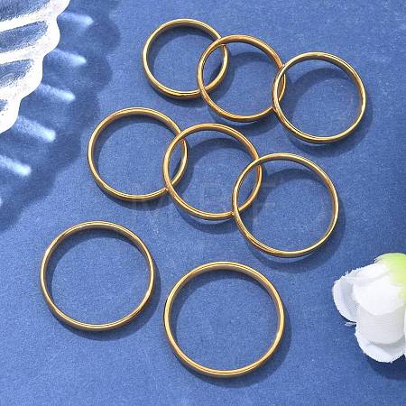 304 Stainless Steel Flat Plain Band Rings STAS-I160-D-G-1
