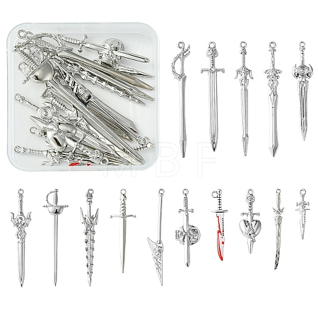 15Pcs 15 Styles Alloy Pendants FIND-YW0004-81-1