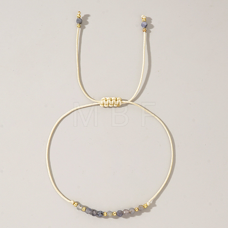 Natural Birthstone Braided Bead Bracelets for Women VA8051-12-1
