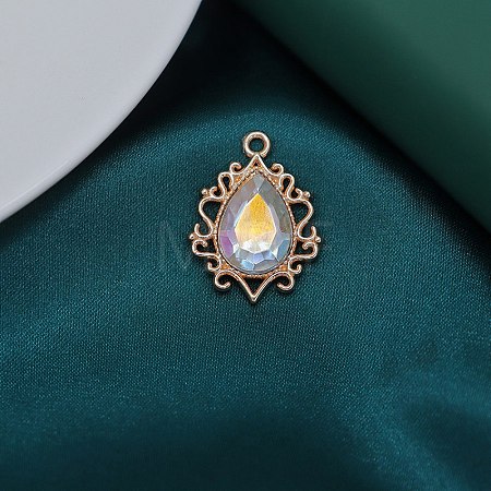 Glass Rhinestone Pendants FIND-WH0021-90KCG-02-1
